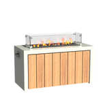 BRANN met GARAPA hout vuurtafel ( gas ) wit